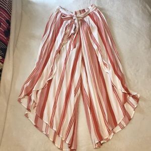 Striped Slit Flow Pants